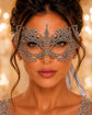 Silver Venetian Lace Masquerade Mask for Women | Elegant Costume Mask for Prom, Masquerade Ball, Mardi Gras & Halloween