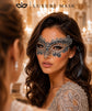 Black Silver Flower Lace Masquerade Mask for Women product view 4