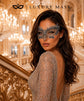 Black Silver Flower Lace Masquerade Mask for Women product view 5