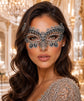 Black Silver Flower Lace Masquerade Mask for Women