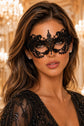 Black Lace Masquerade Eye Mask | Elegant Venetian Lace Mask , Costume Accessory, Carnival & Halloween Mask