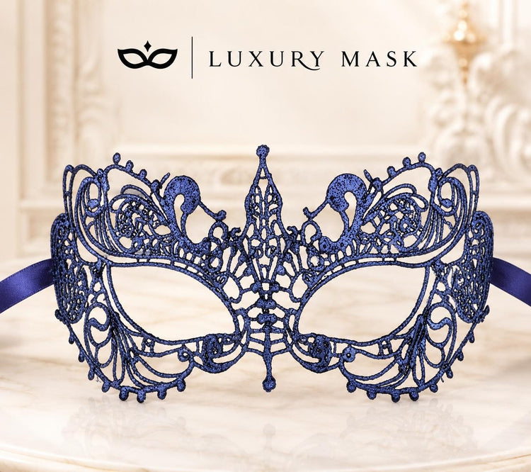 Very Peri Lace Masquerade Mask