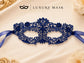 Blue Lace Flower Masquerade Mask