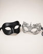 Black Silver lace masquerade mask couples set product view 2