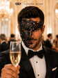Black metal masquerade mask for men product view 3
