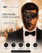 Black metal masquerade mask for men product view 6