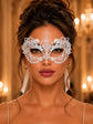 White Lace Masquerade Mask – Elegant Venetian Eye Mask for Masquerade Parties, Prom, Mardi Gras, Halloween, Cosplay & Costume Events