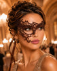 Mocha lace masquerade mask for women product view 2
