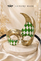 Gold Green masquerade mask for men product view 4