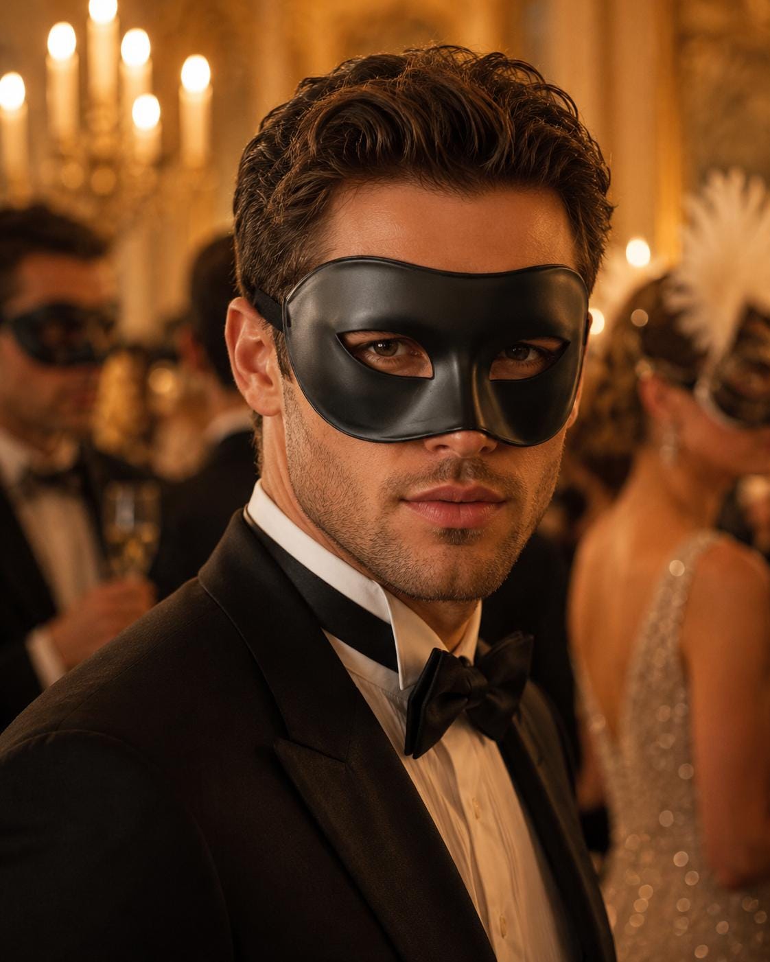Black masquerade mask for men product view 2