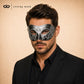 Black Silver lace masquerade mask couples set product view 4