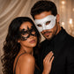 Black White lace masquerade mask couples set product view 2