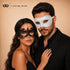 Black White lace masquerade mask couples set