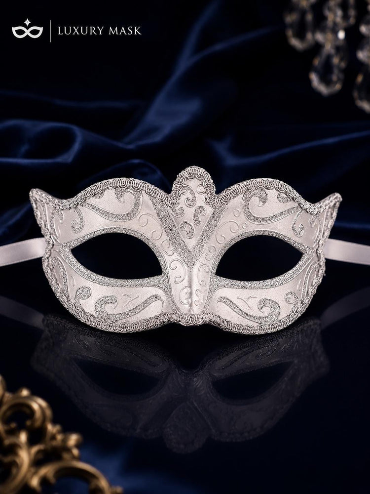 Silver masquerade mask for women product view 5