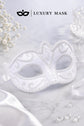 White masquerade mask for women product view 4