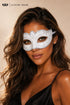 Silver White Venetian masquerade mask for women