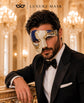 Blue Gold Phantom of the Opera Half Face Mask