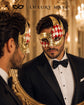 Gold Red masquerade mask for men product view 3