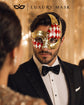 Gold Red masquerade mask for men product view 4