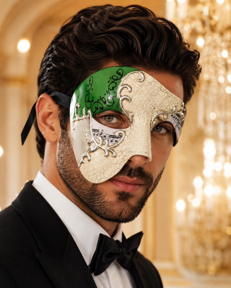 Green Silver Phantom of the Opera Mask