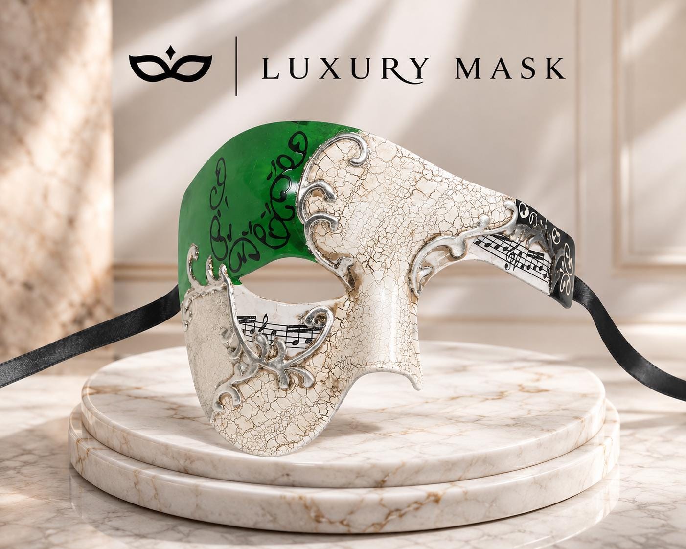 Green Silver Phantom of the Opera Mask