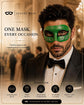 Silver Green masquerade mask for men product view 6
