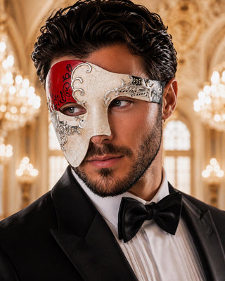 Red Silver Masquerade Mask