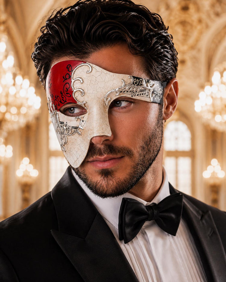 Red Silver Masquerade Mask