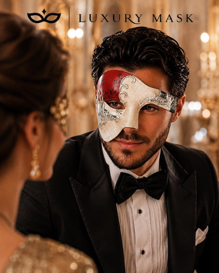 Red Silver Masquerade Mask