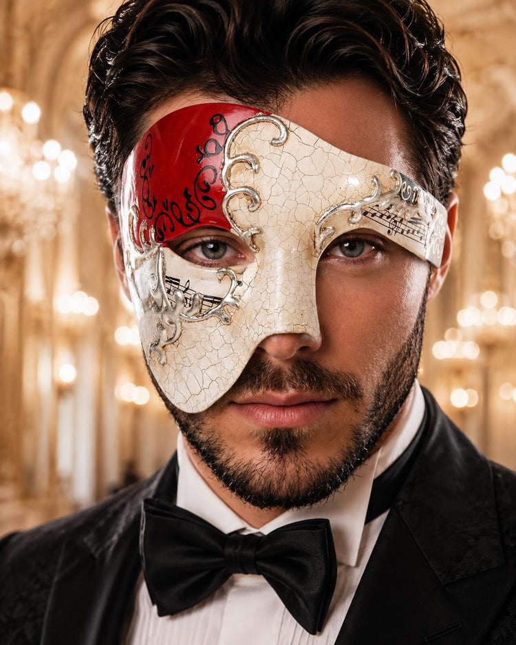 Red Silver Masquerade Mask
