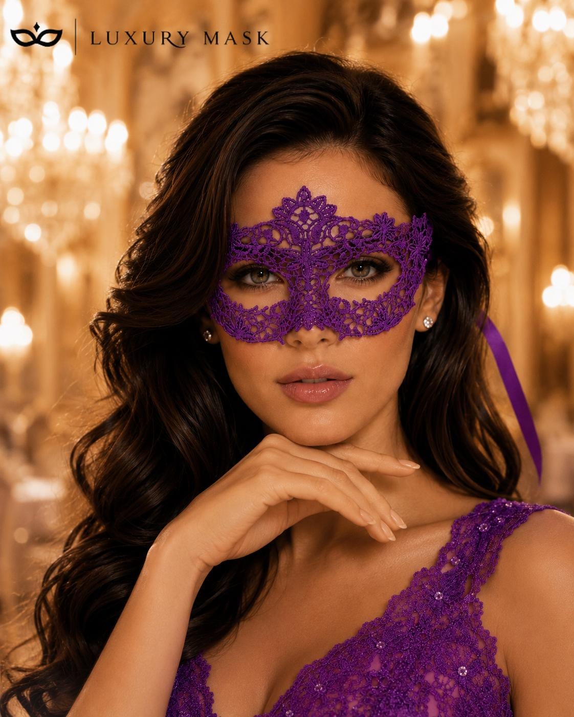 Purple Lace Masquerade Mask