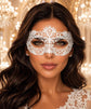 White Floral Lace Masquerade Mask