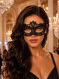 Black lace masquerade mask for women product view 2