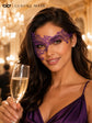Purple lace masquerade mask for women product view 5