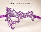 Purple lace masquerade mask for women product view 7