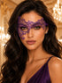 Purple lace masquerade mask for women