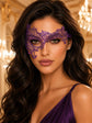 Purple lace masquerade mask for women