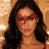Red lace masquerade mask for women