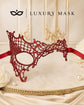 Red lace masquerade mask for women product view 5