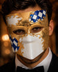 Gold White masquerade mask product view 2