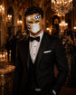 Gold White masquerade mask product view 6