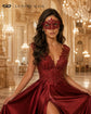 Red Lace Masquerade Mask for Women