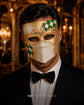 Gold White masquerade mask
