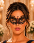 Black Red metal masquerade mask for women
