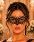 Black metal masquerade mask for women