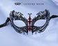Black Red metal masquerade mask for women product view 5