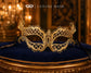 Gold metal masquerade mask for women product view 4