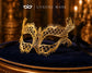 Gold metal masquerade mask for women product view 5