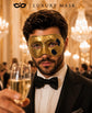 Antique Blue Gold Venetian Mask For Men