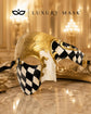 Black Gold Checkered Masquerade Mask for Men
